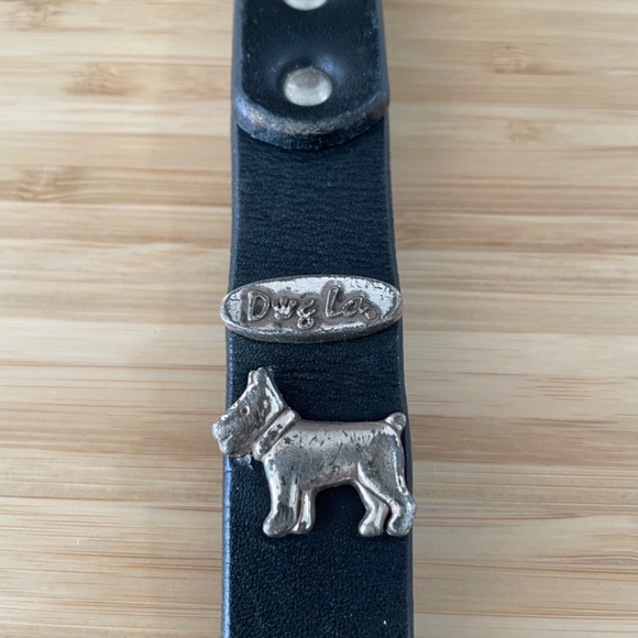 Black Leather Short Dog Leash ⭐️Made in USA ⭐️DogLa - Picture 3 of 9